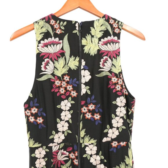 NWT Alice + Olivia Sheena Black Floral Embroidered Midi Maxi Dress 10 - Picture 8 of 10